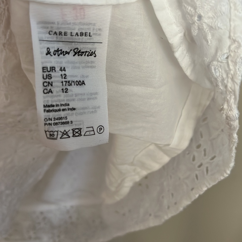 & Other Stories White Eyelet Mini Dress - Picture 9 of 14